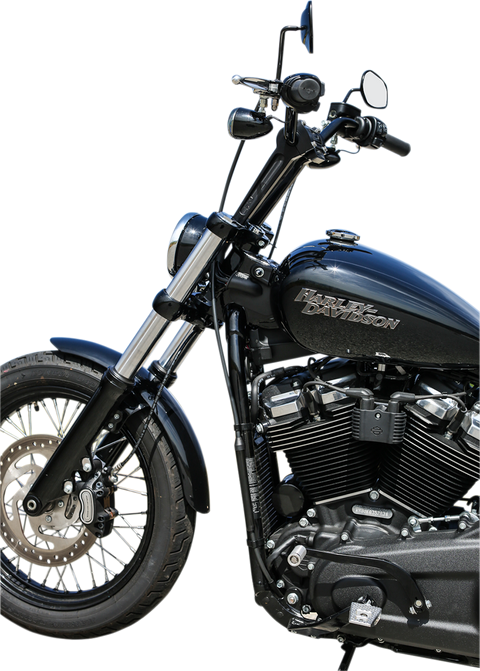 Handlebar Risers - Straight - 8" - Gauge Cutout - Black