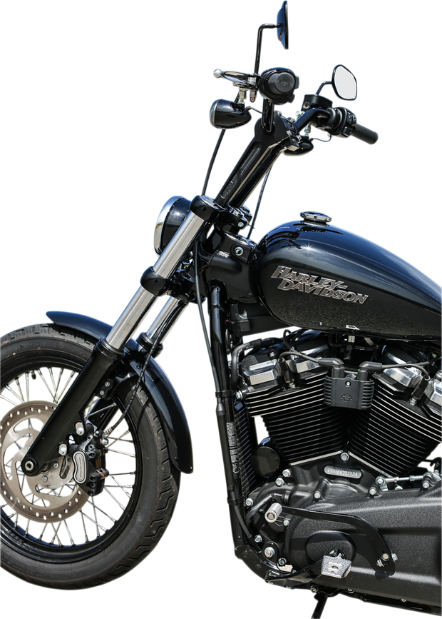Handlebar Risers - Straight - 8" - Gauge Cutout - Black