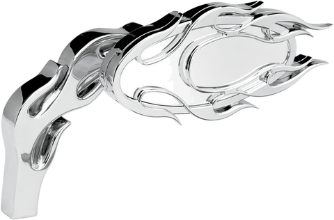 Mirror - Micro - Flamed - Side View - Oval - Chrome - Left