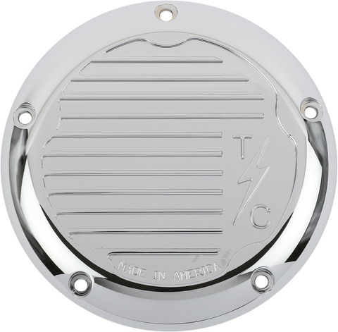 Derby Cover - Finned - Chrome - M8