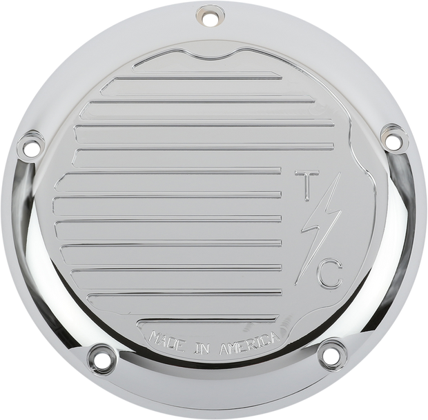 Derby Cover - Finned - Chrome - M8