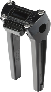 Handlebar Risers - Straight - 8" - Gauge Cutout - Black