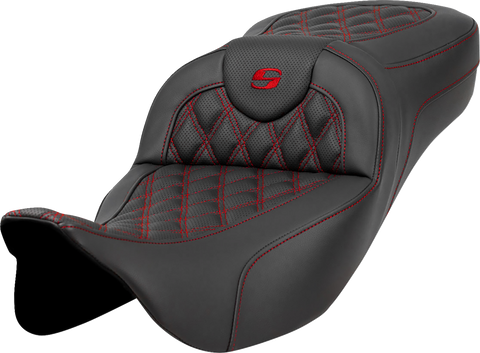 Extended Reach Roadsofa™ Seat - Lattice Stitch - Red Stitch - without Backrest - FL &