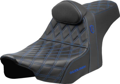 Pro Series SDC Performance Seat - Blue Stitching - w/ Backrest - FLT/FLH &