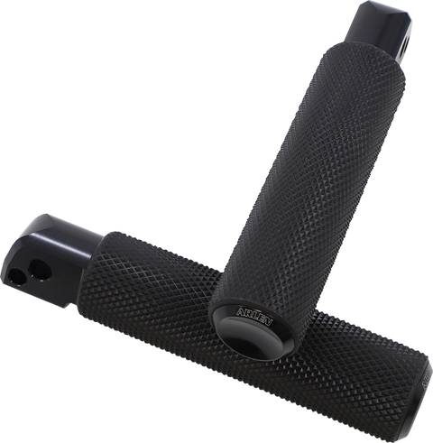 Passenger Knurled Footpegs - Black - FL/FX &