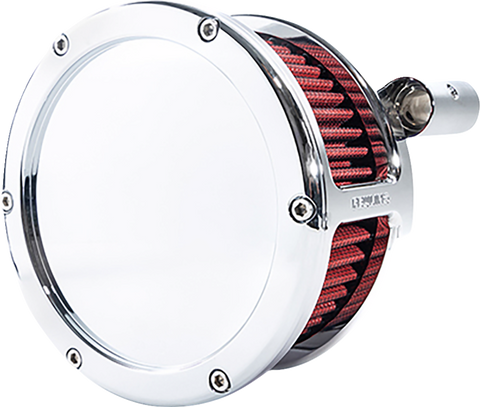 BA Air Cleaner Kit - Chrome with Red Filter - &