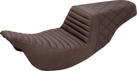 Step-Up Seat - Front Tuck-n-Roll/Rear Lattice Stitch - Brown - FL &