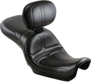 Maverick Seat - with Backrest - Stitched - Black - FLD/FXD '06-'17