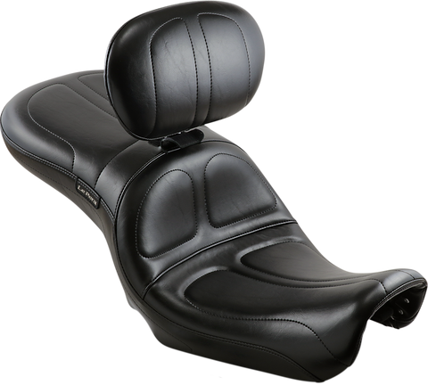 Maverick Seat - with Backrest - Stitched - Black - FLD/FXD &