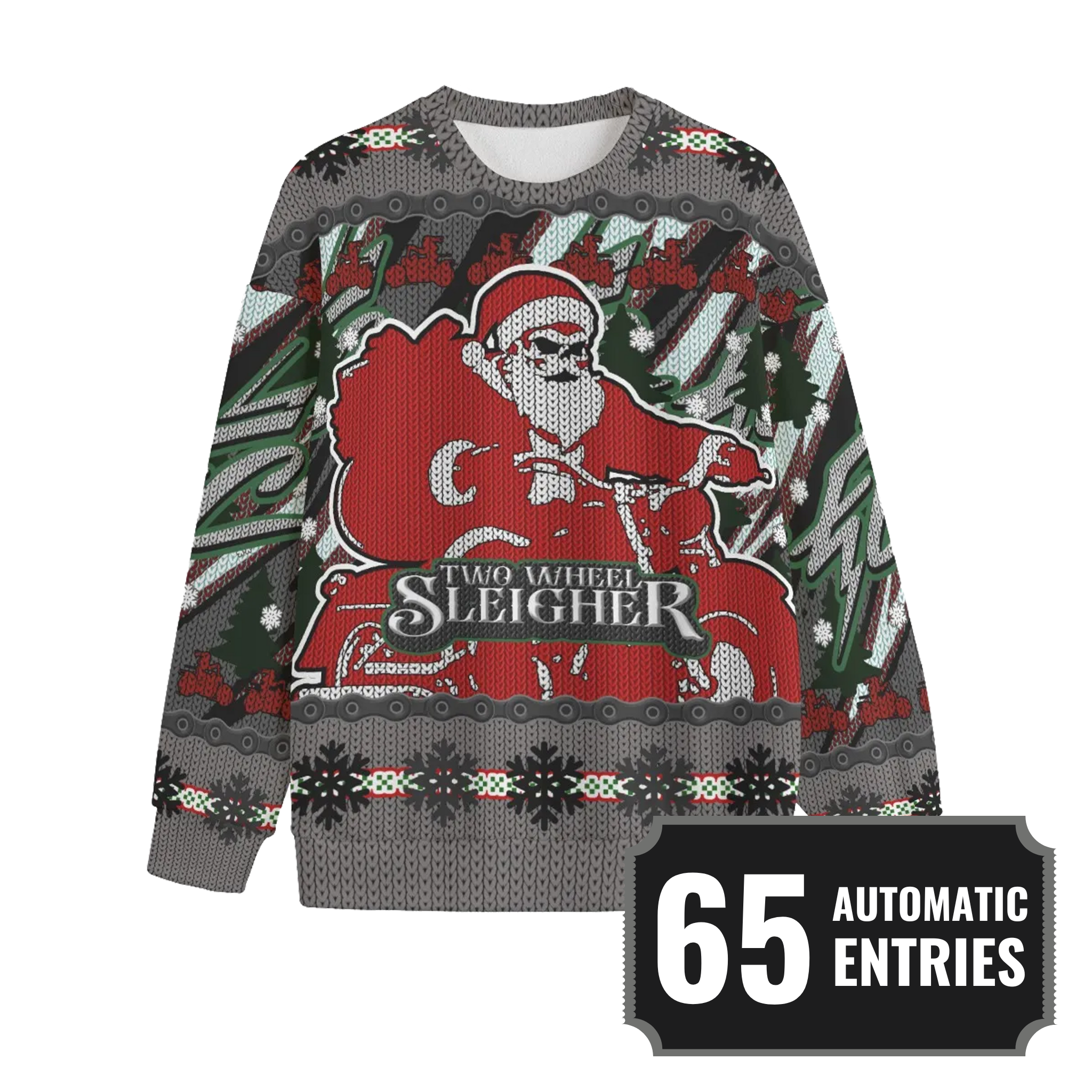 Two Wheel Slaeigher Ugly Sweater